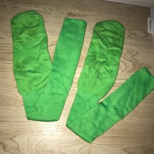 Worn green soccer socks
